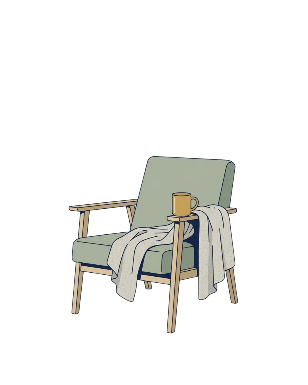 A child sitting quietly in a chair
